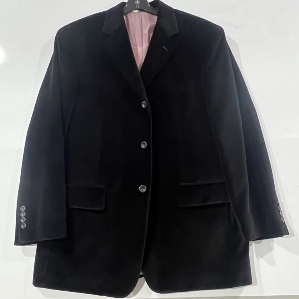 Vintage Wilke-Rodriguez 100% Cotton Velvet 3-Button Blazer Jacket - Size 43R